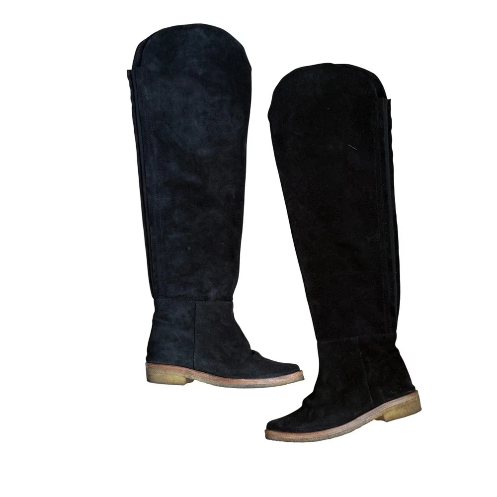 FREE PEOPLE‎ Banks over the knee black suede boots